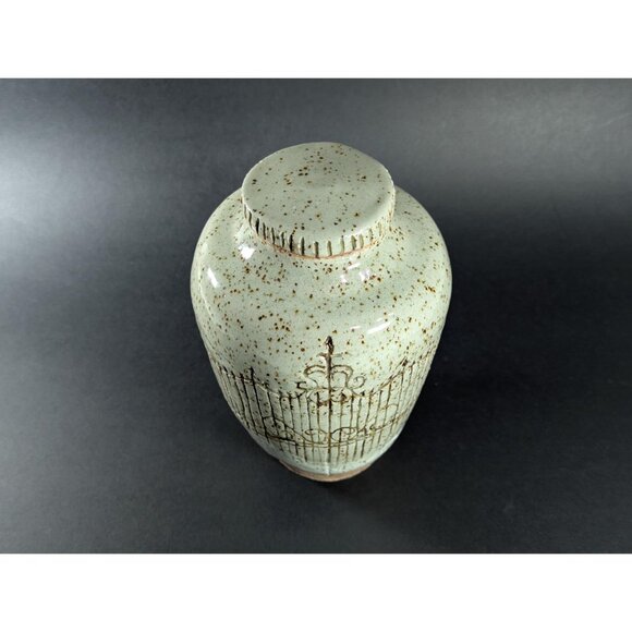 Handmade Ceramic lidded Gothic Kitchen Storage jar, Cemetery Gates pottery - Picture 7 of 10